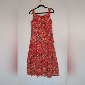 Talbots Multicolor Paisley Maxi Dress Sleeveless 8P
